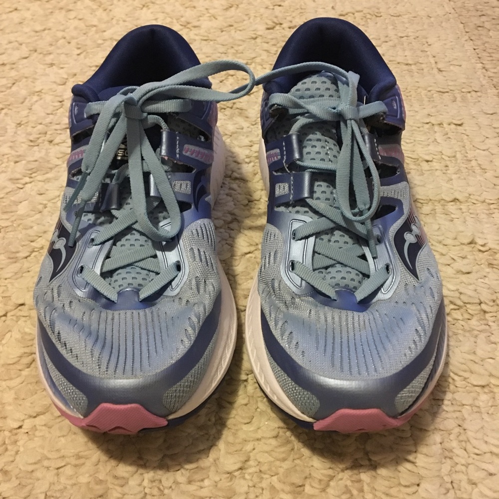 Saucony Ride ISO size 9 blue/navy/purple